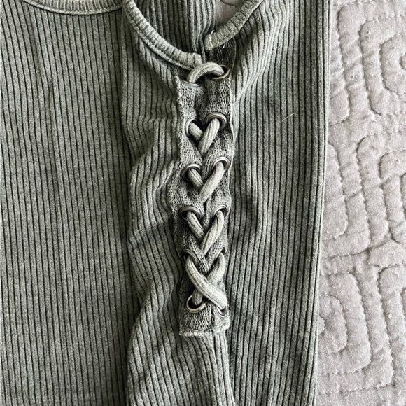 American Eagle Outfitters Sage Ribbed Bodysuit - Picture 3 of 4